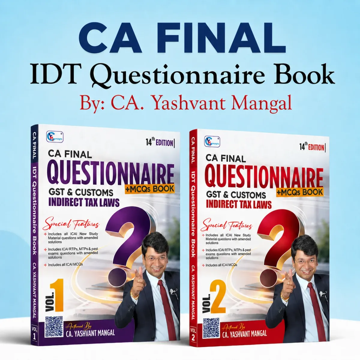 Questionnaire + MCQs Book 14th Revised Edition by CA Yashvant Mangal book cover