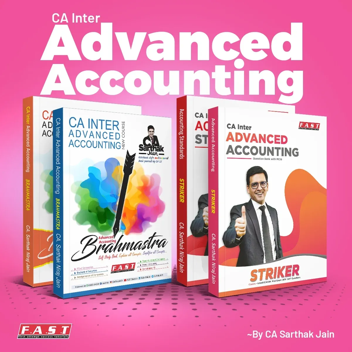 CA Inter Advanced Accounting Books | Written by CA Sarthak Jain | Brahmastra + Striker