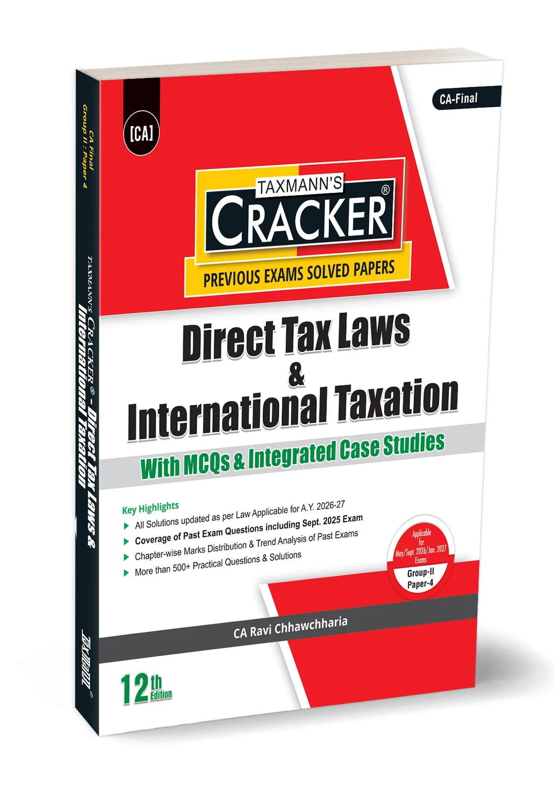 Direct Tax Laws & International Taxation (DT) | A.Y. 2026-27 | CRACKER | May/Sept. 2026/Jan.2027 Exams book cover
