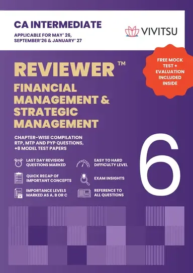 CA Intermediate Reviewer - Financial Management and Strategic Management book cover