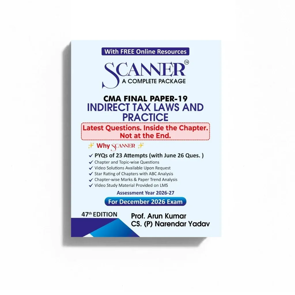 CMA Final Paper 19 Indirect Tax Laws and Practice Scanner