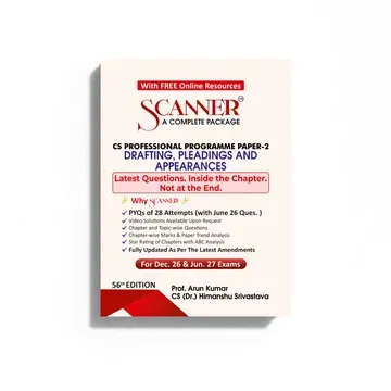 CS Professional Paper 2 Drafting, Pleadings and Appearances Scanner book cover