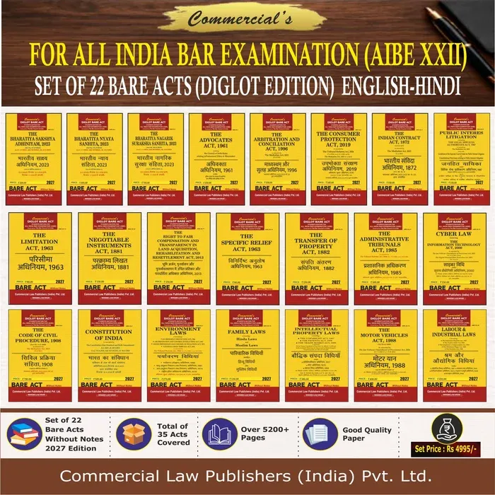 Combo Pack 22 AIBE BARE ACTS (Diglot)