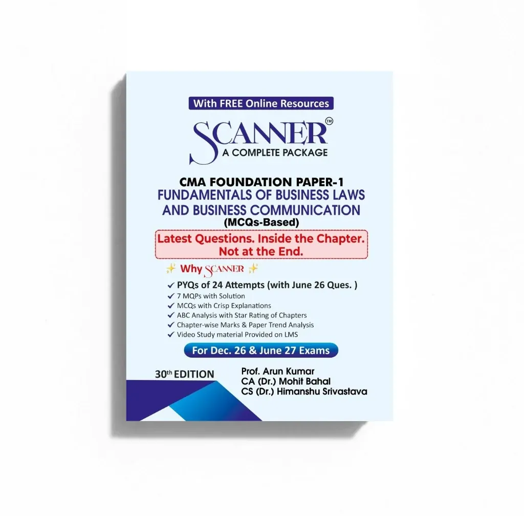 CMA Foundation Paper 1 Fundamentals of Business Laws and Business Communication Scanner