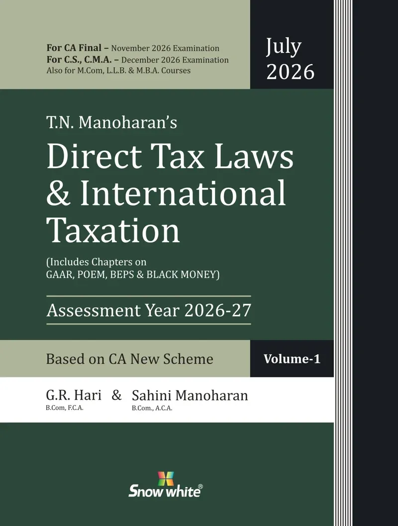 Direct Tax Laws and International Taxation