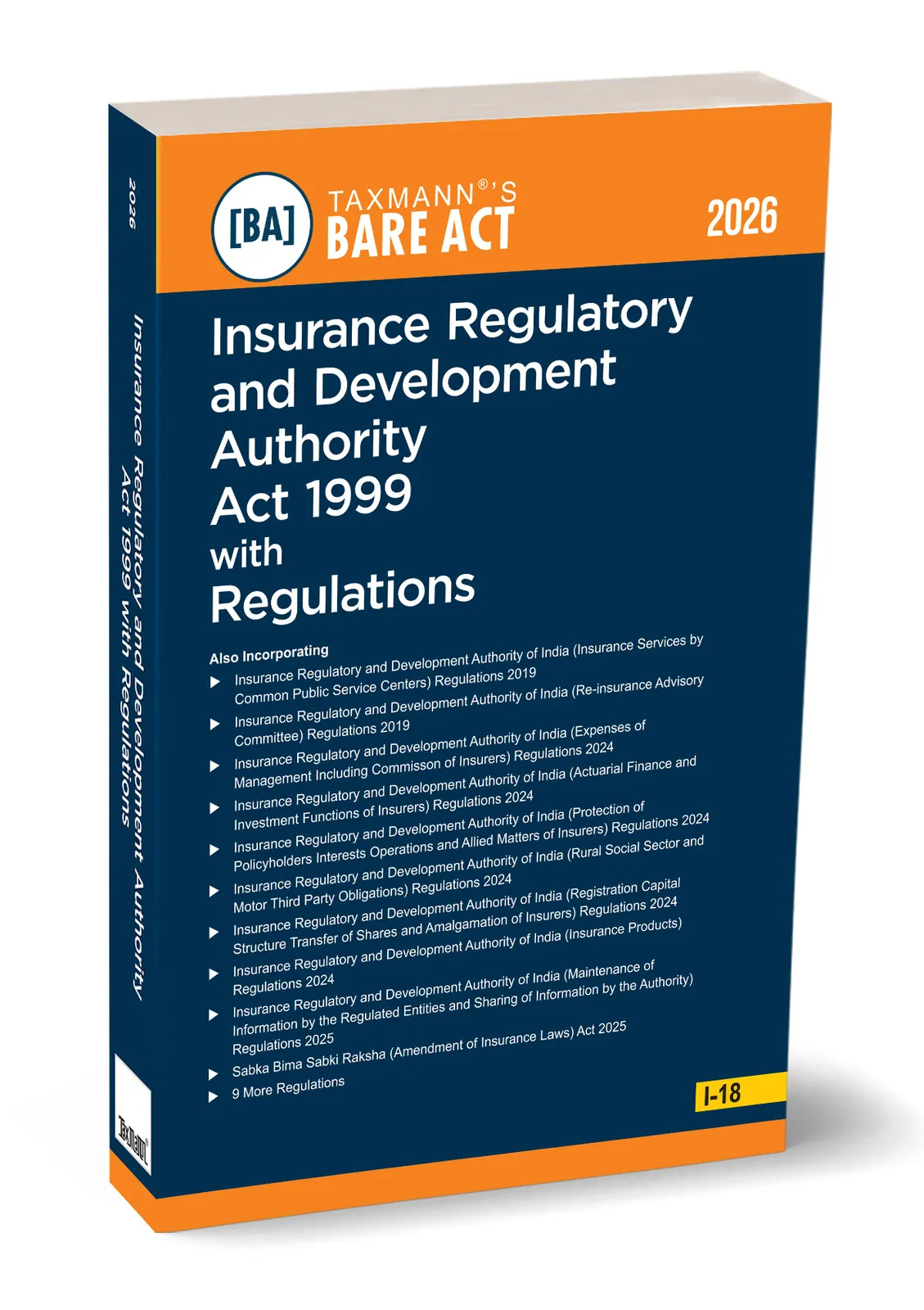 Insurance Regulatory and Development Authority Act 1999 with Regulations – Bare Act book cover