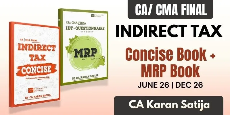 CMA Final IDT Regular Books by CA Karan Satija