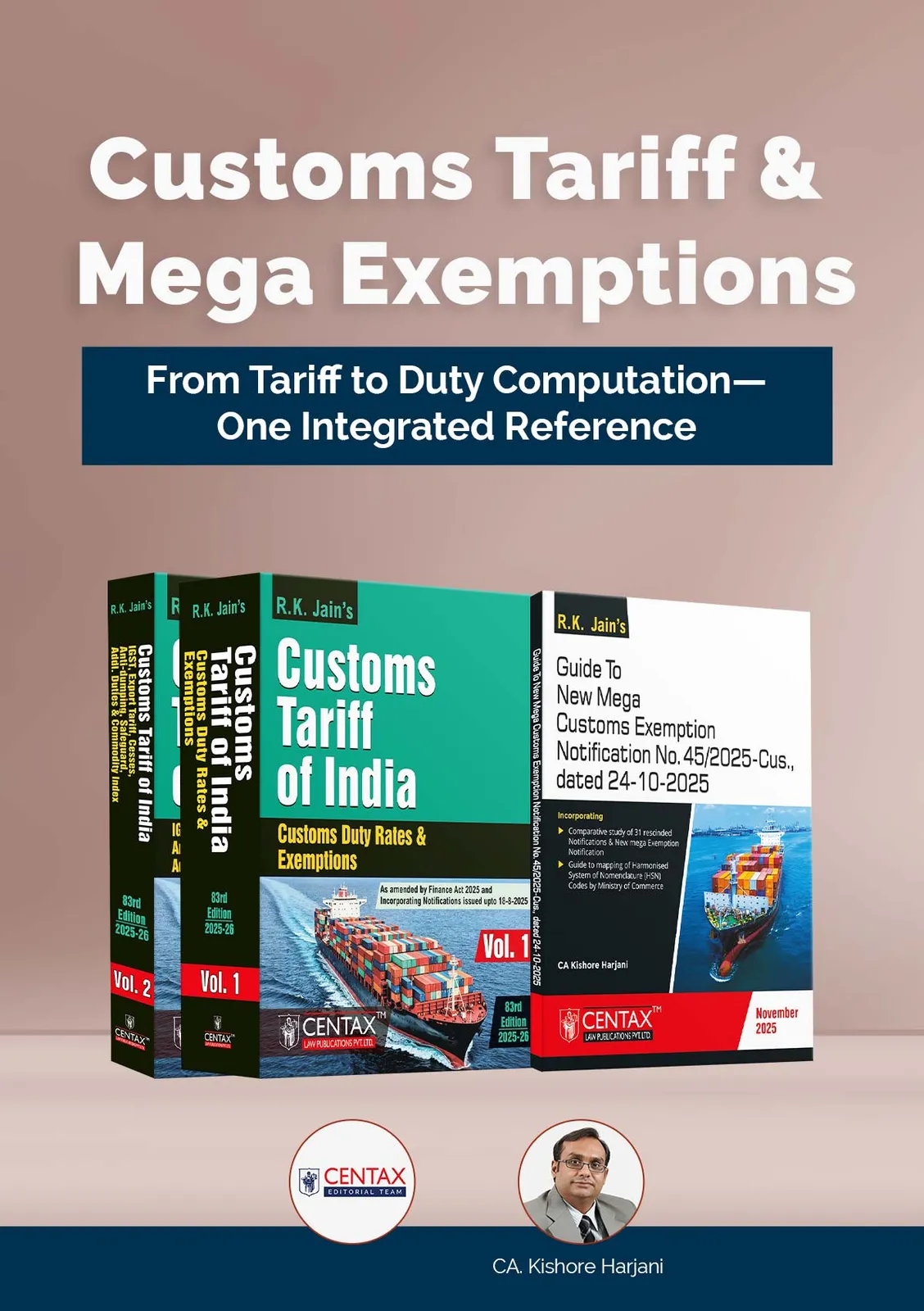 R.K. Jain's Complete Customs Reference Set | Tariff & Mega Exemptions (2025-26)