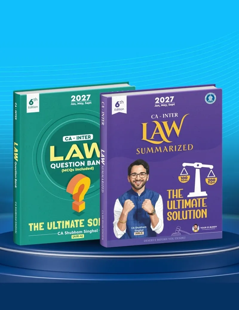 Inter Law Summary Notes & Question Bank | The Ultimate Solution Book Set | By CA Shubham Singhal book cover