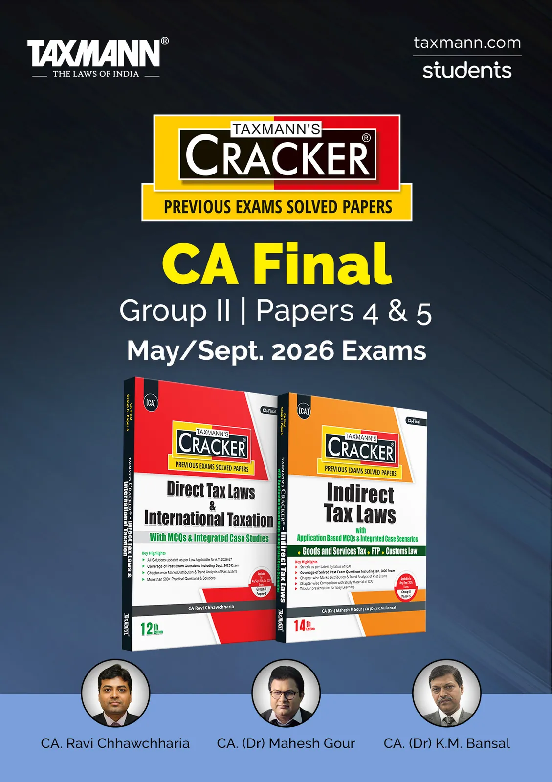 CRACKER COMBO for CA Final – Group II | Papers 4 & 5 | May/Sept. 2026 Exams CRACKER Series | DT and IDT | February 2026 Editions | Set of 2 Books
