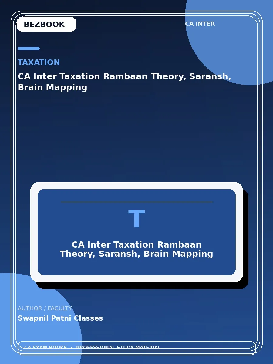 CA Inter Taxation Rambaan Theory, Saransh & Brain Mapping – CA Pooja Kamdar Date book cover