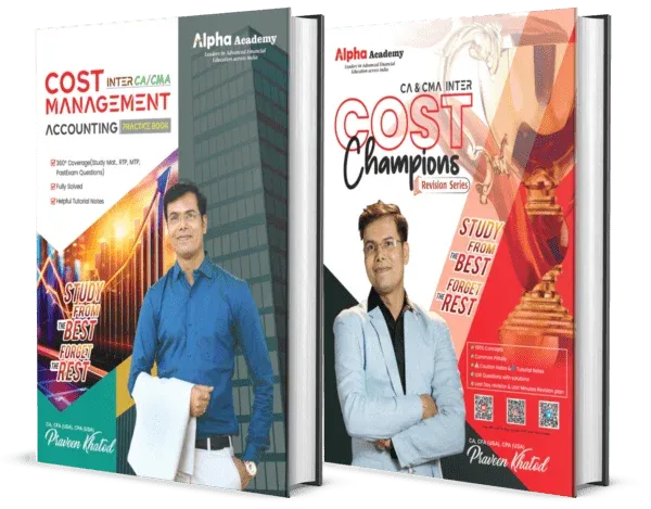 CA / CMA Inter Cost Accounting Practice Books + COST Champions Revision Book book cover