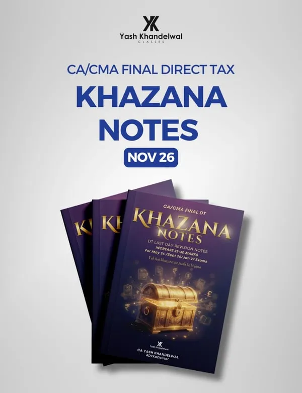 CA/CMA Final Direct Tax - Khazana Notes for Nov26 book cover