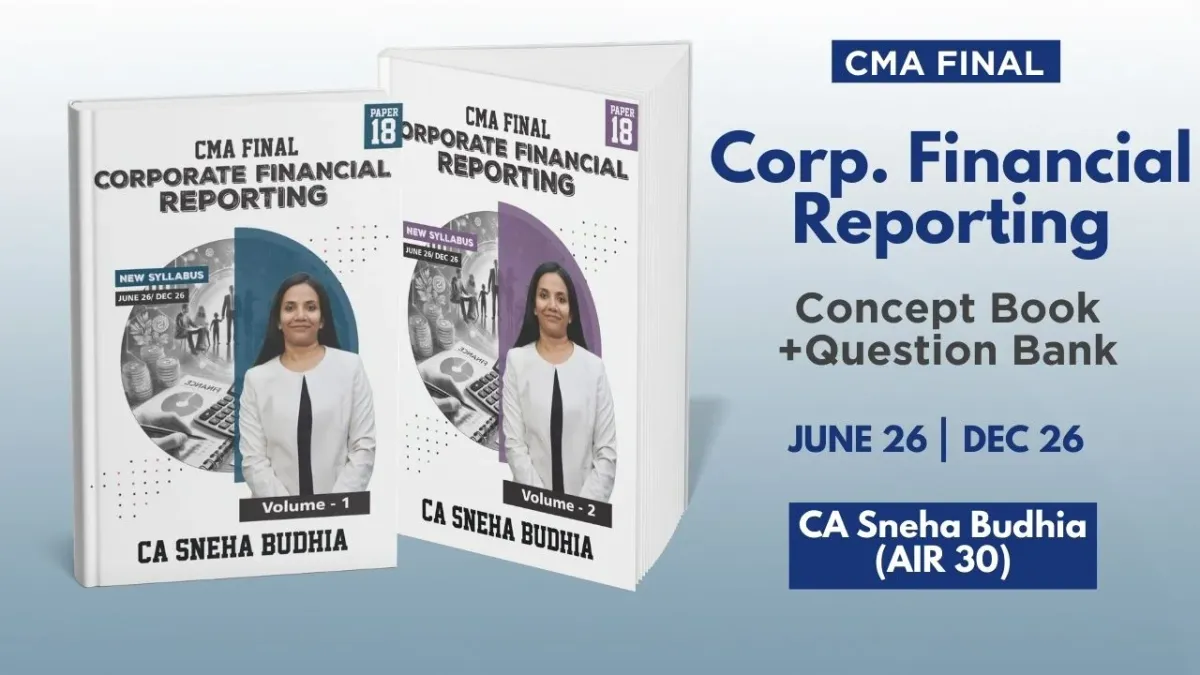 CMA Final CFR Books Set by CA Sneha Budhia book cover