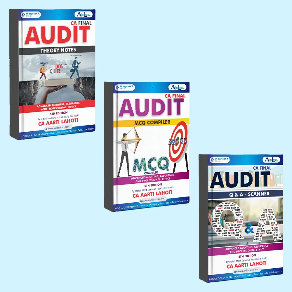CA Final Audit Theory Notes + ⁠Q & A Scanner + MCQ Compiler by CA Aarti Lahoti book cover
