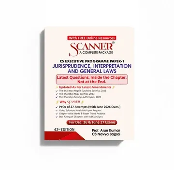 CS Executive Paper 1 Jurisprudence, Interpretation and General Laws Scanner book cover
