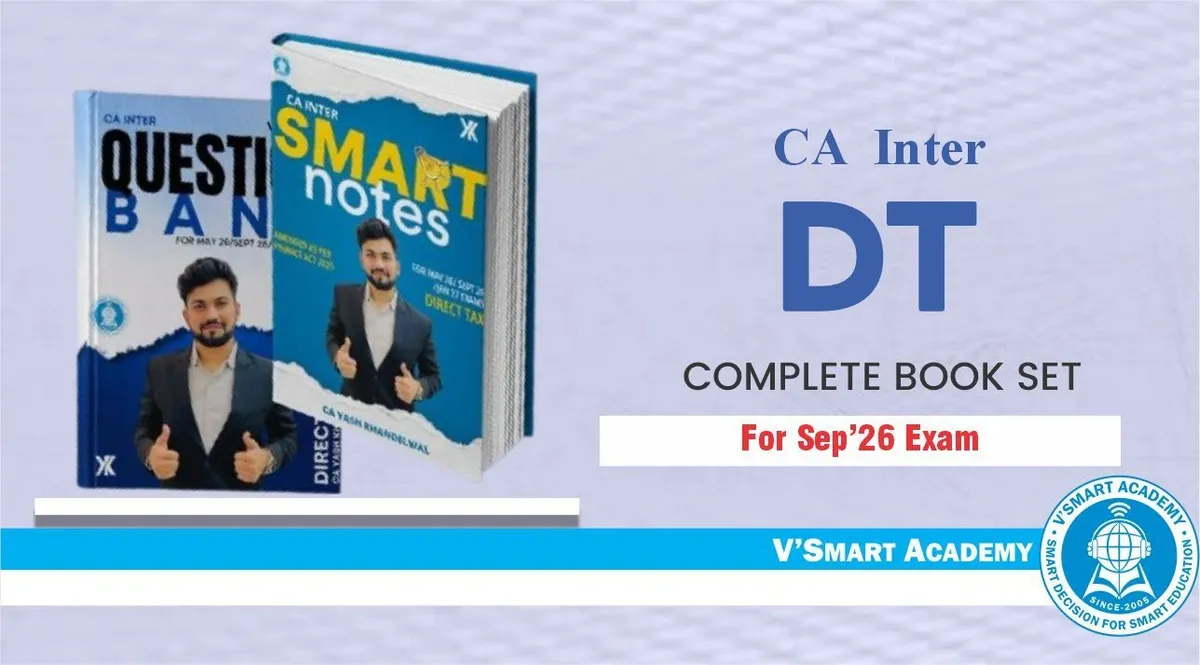 DT Smart Class Notes & Question Bank Book Set | CA Inter DT | CA Yash Khandelwal book cover