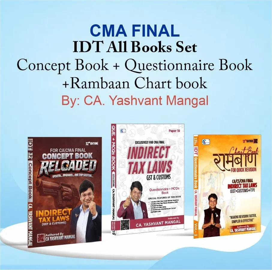 CMA Final IDT ALL Books Set - Concept Book + Questionnaire Book + Rambaan Chart Book book cover