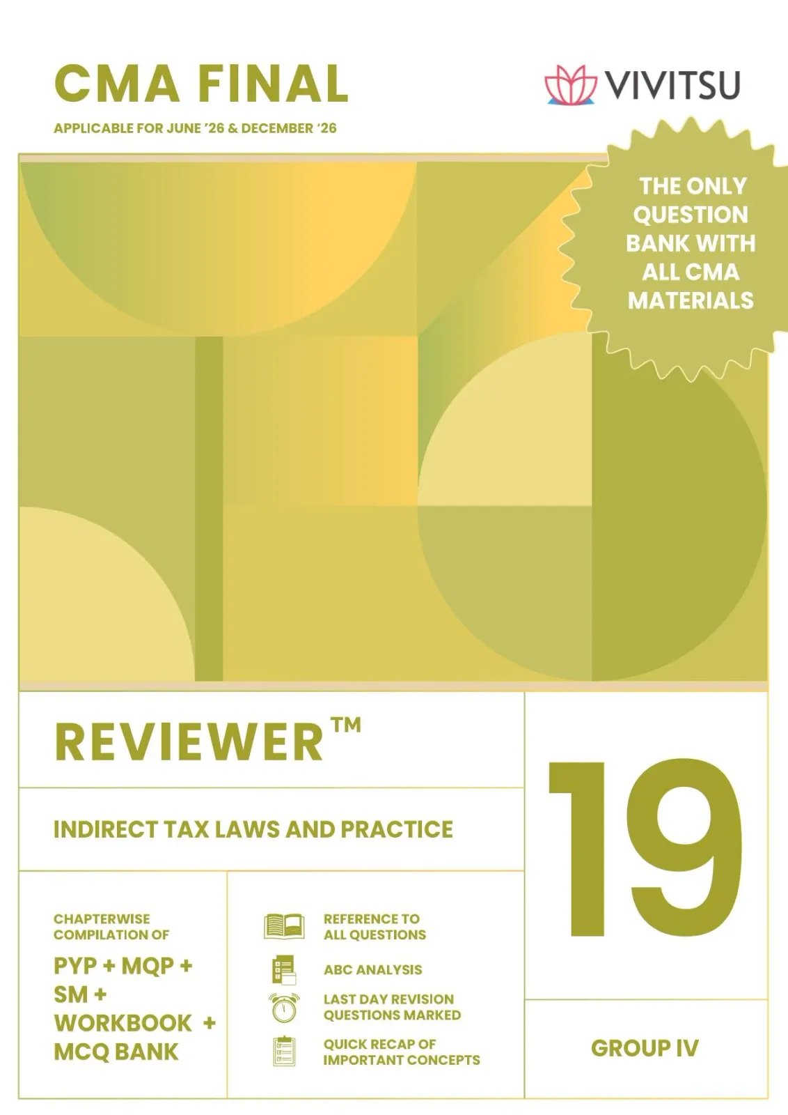 CMA Final Reviewer - Indirect Tax Laws and Practice book cover