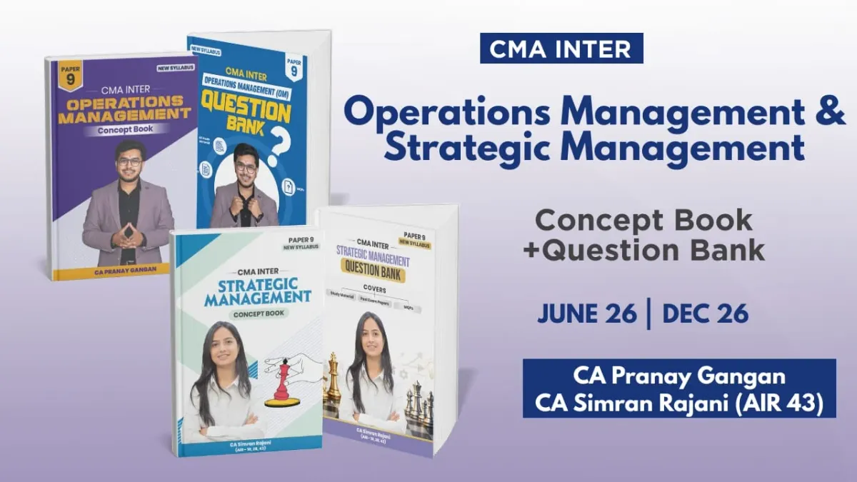 CMA Inter OMSM Books Set by CA Pranay Gangan & CA Simran Rajani