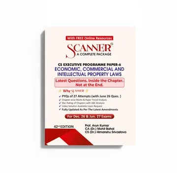 CS Executive Paper 6 Economic, Commercial and Intellectual Property Laws Scanner book cover