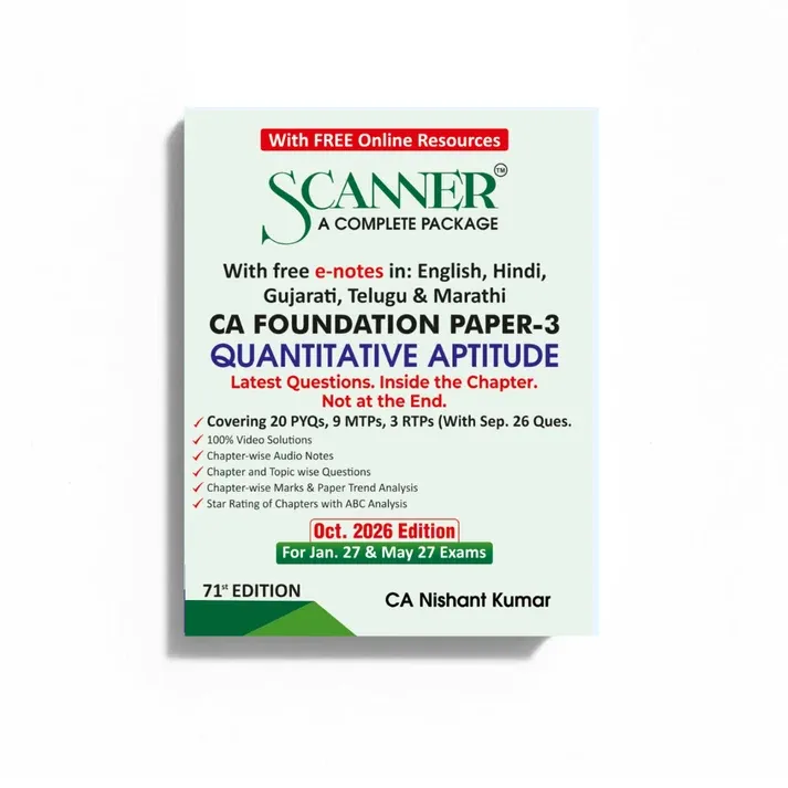 CA Foundation Paper - 3 Quantitative Aptitude Scanner book cover