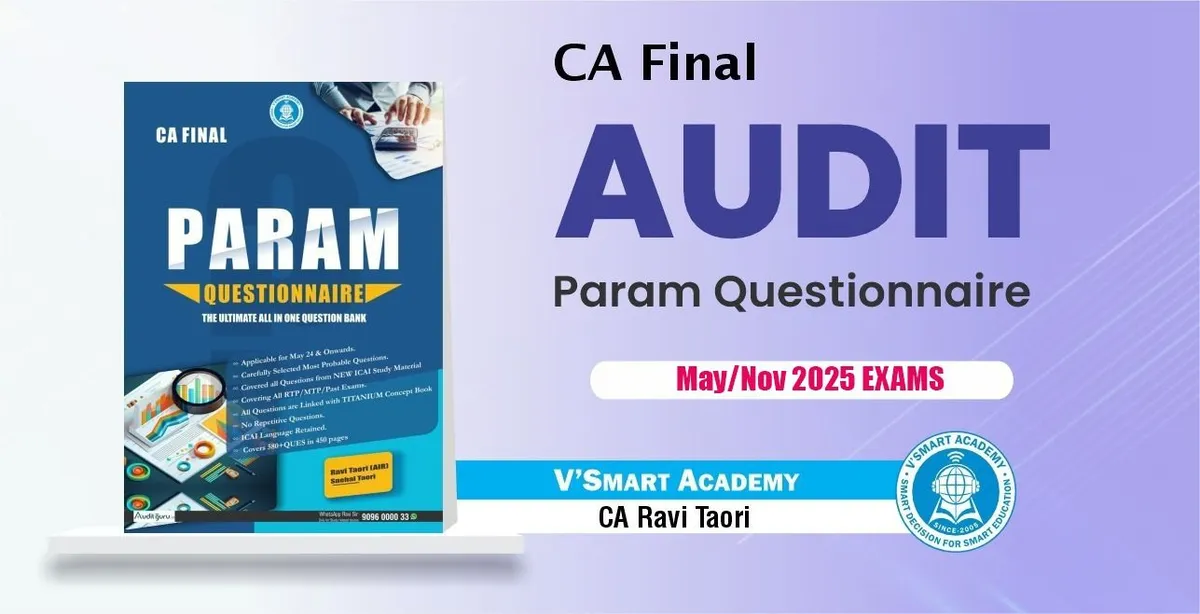 CA Final Audit | Param Question Bank Book | CA Ravi Taori book cover