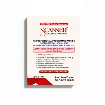 CS Professional Paper 1 Environmental, Social and Governance - Principle and Practice Scanner book cover