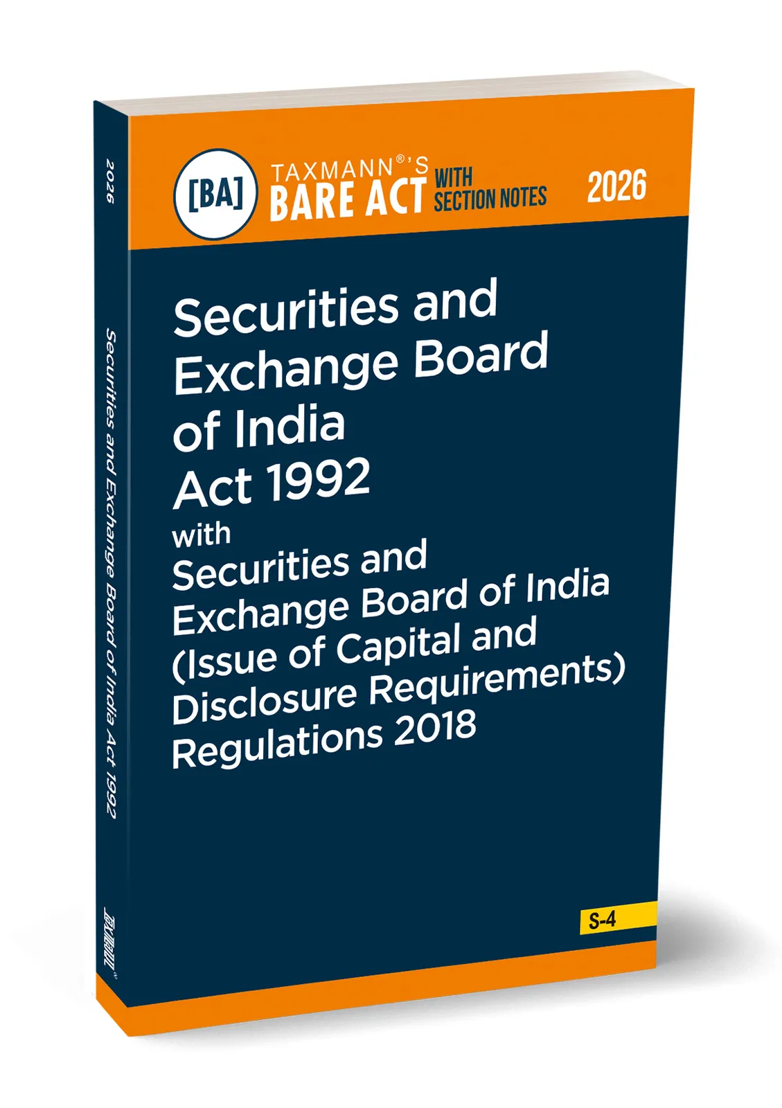 Securities and Exchange Board of India Act 1992 with Securities and Exchange Board of India (Issue of Capital and Disclosure Requirements) Regulations 2018 – Bare Act with Section Notes book cover