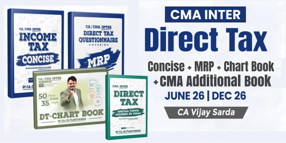 CMA Inter Direct Tax Books Set by CA Vijay Sarda
