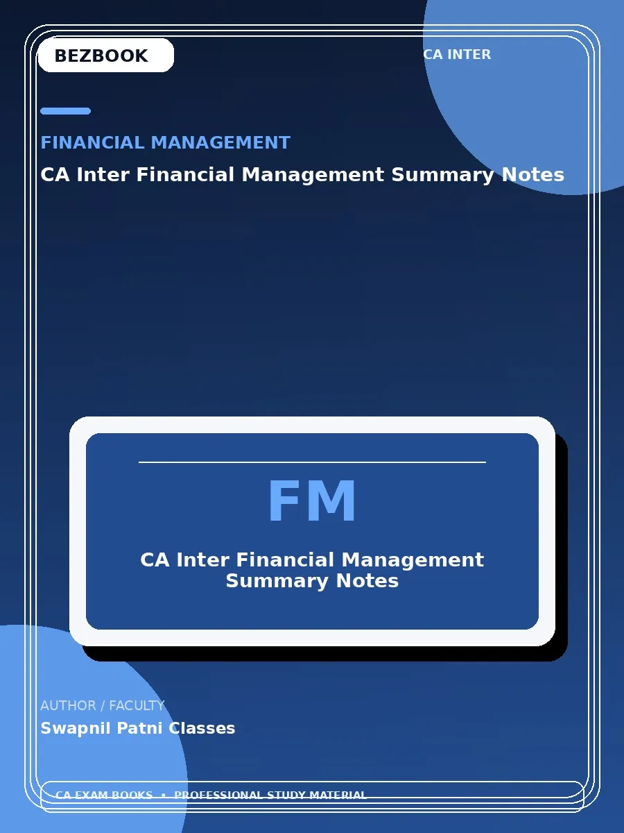 CA Inter Financial Management Summary Notes – CA Swapnil Patni