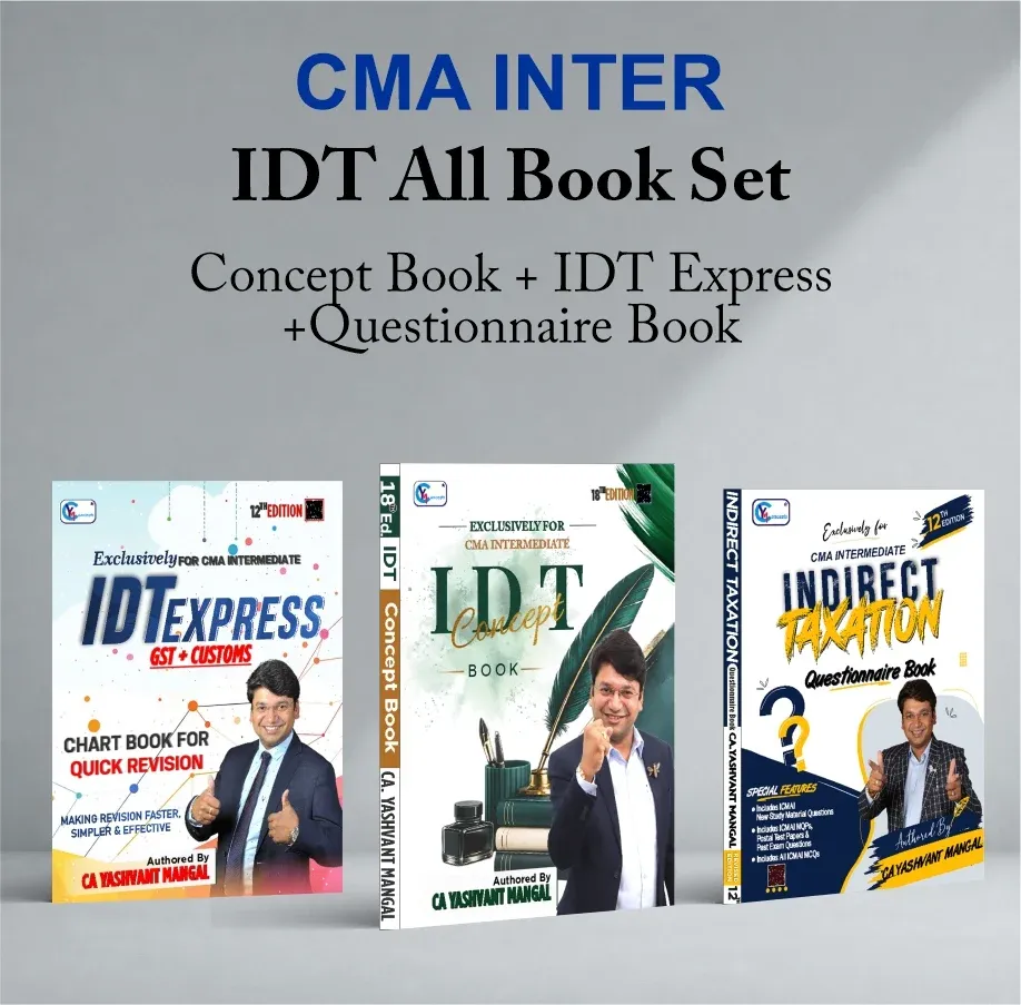 CMA Inter IDT All Books Set - Concepts Book + Questionnaire Book + Express Chart Book book cover