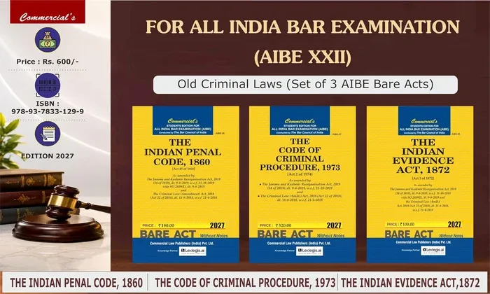 Old Criminal Laws (Set of 3 AIBE Bare Acts)