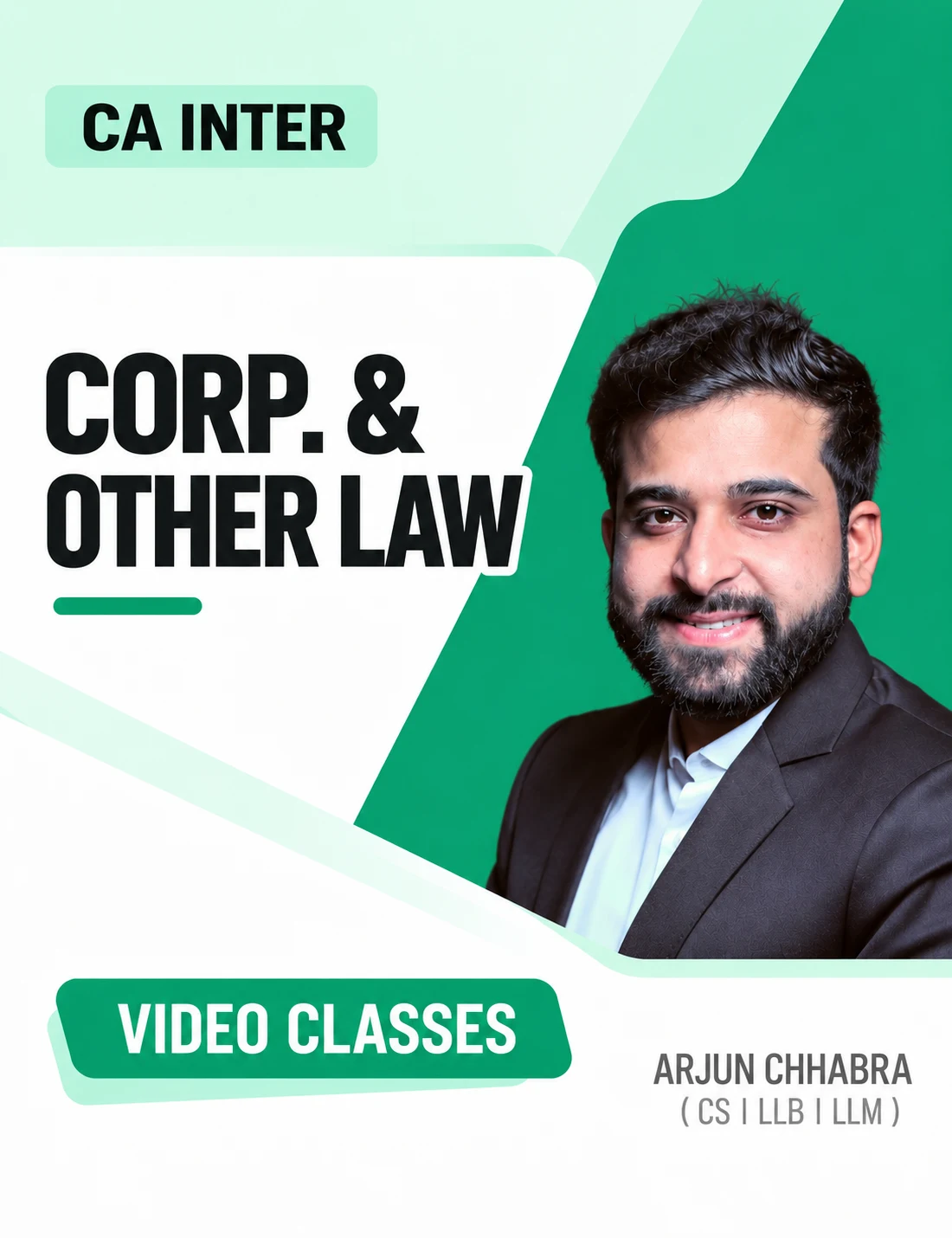 CA Inter Corporate & Other Law Video Classes by CS Arjun Chhabra video class cover