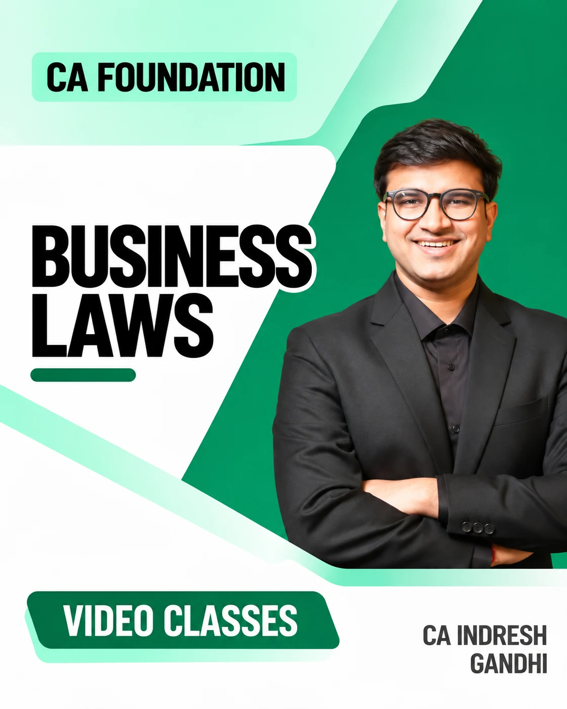 CA Foundation Business Laws Video Classes by CA Indresh Gandhi video class cover